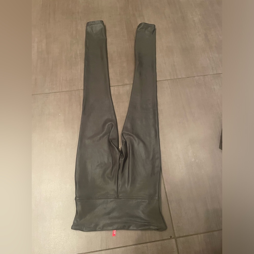 Faux leather spanx leggings